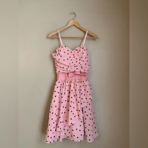 Pink polka dot party dance prom dress summer wedding pretty in pink handmade vtg